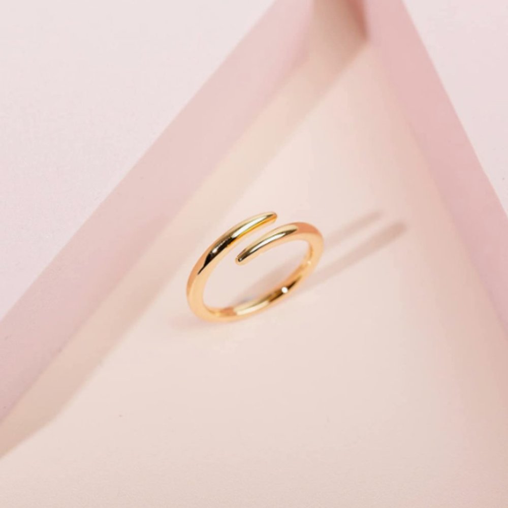 14k gold plated open twist ring